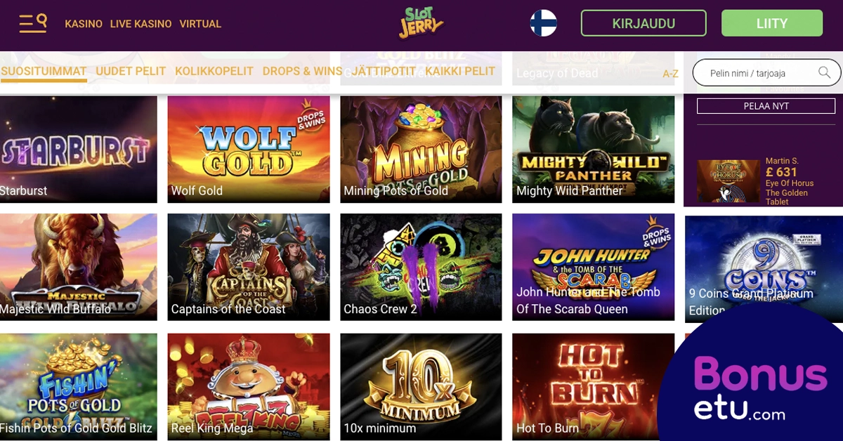 Slotjerry pelivalikoima