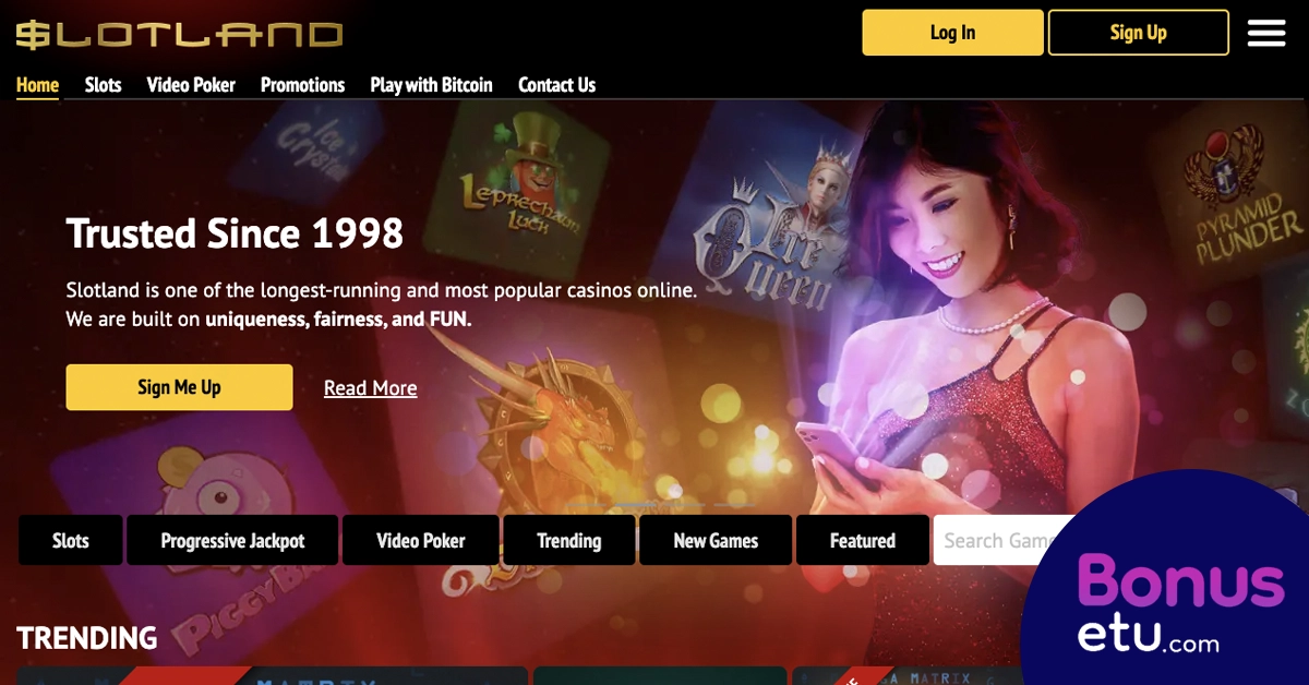 Slotland Casino etusivu
