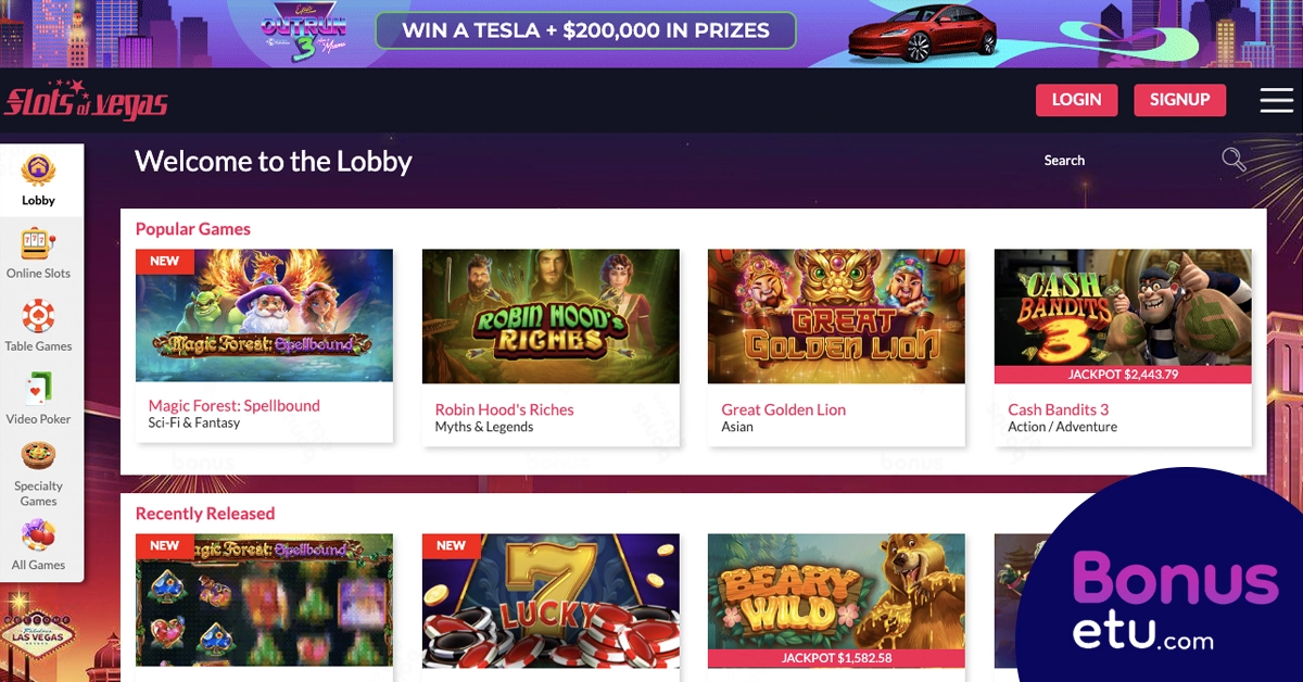 Slots of Vegas pelivalikoima