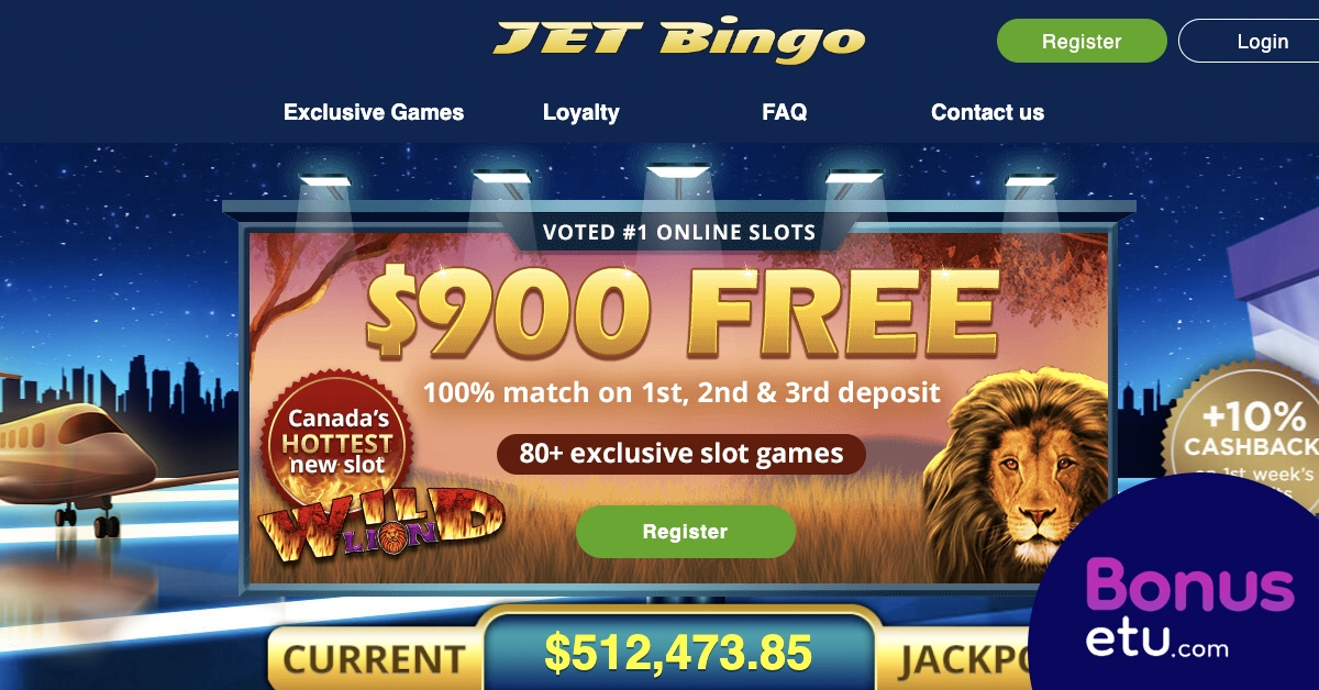 Jet Bingo casino etusivu
