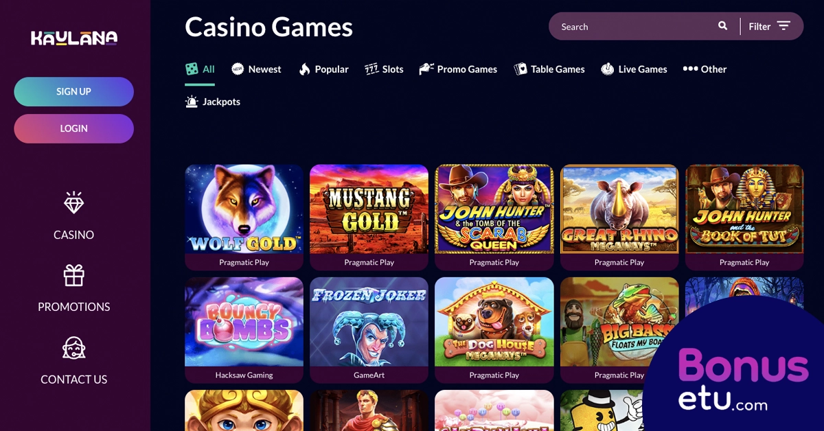 Kaulana casino pelivalikoima