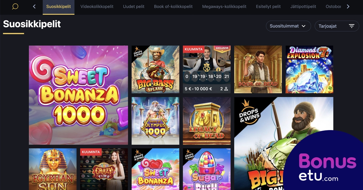 24 slots pelivalikoima
