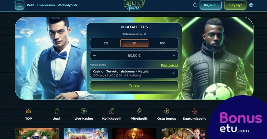 Allspins casino etusivu