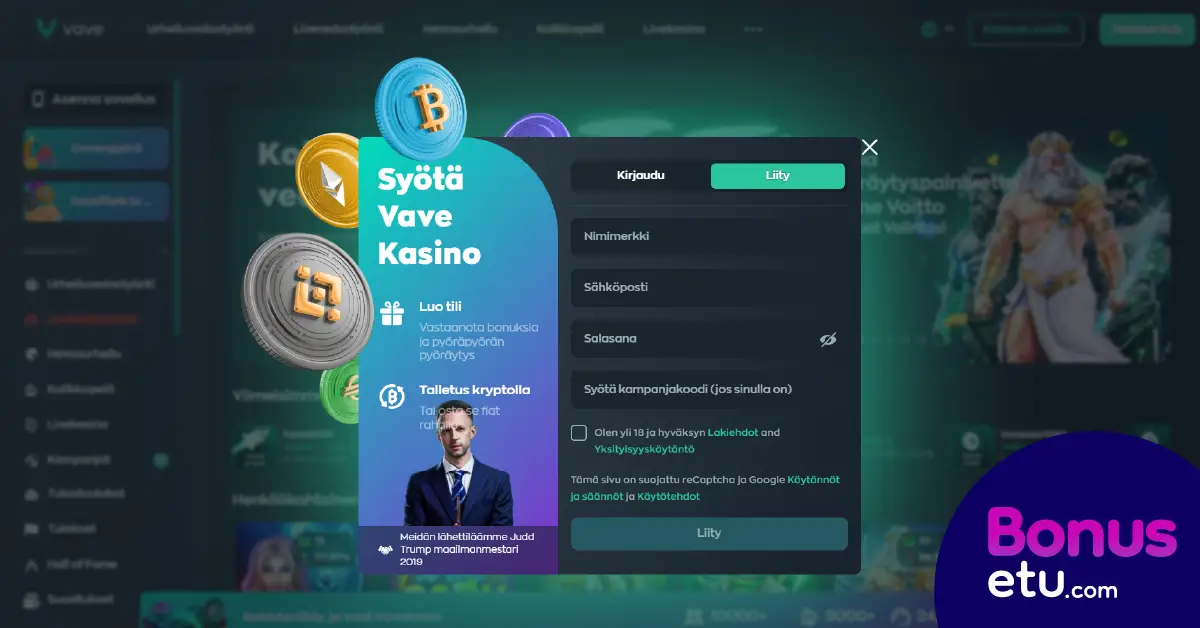 vave casino rekisteröityminen
