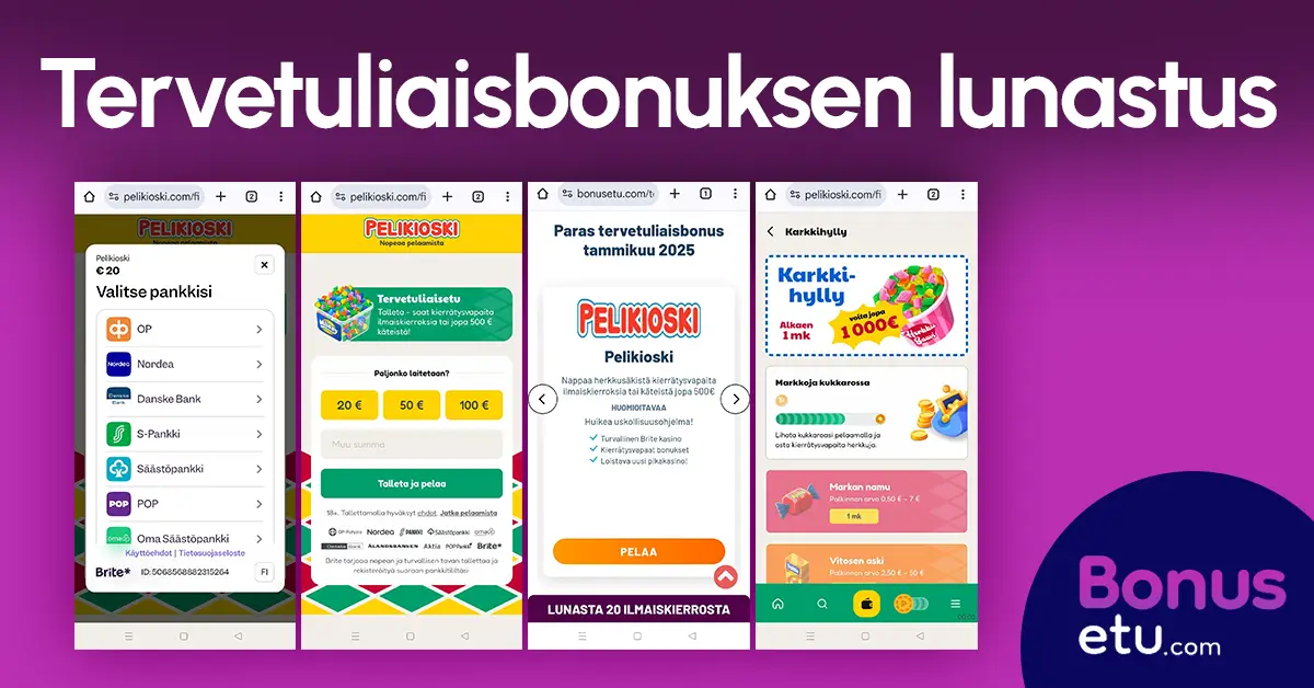 tervettuliaisbonuksen lunastus