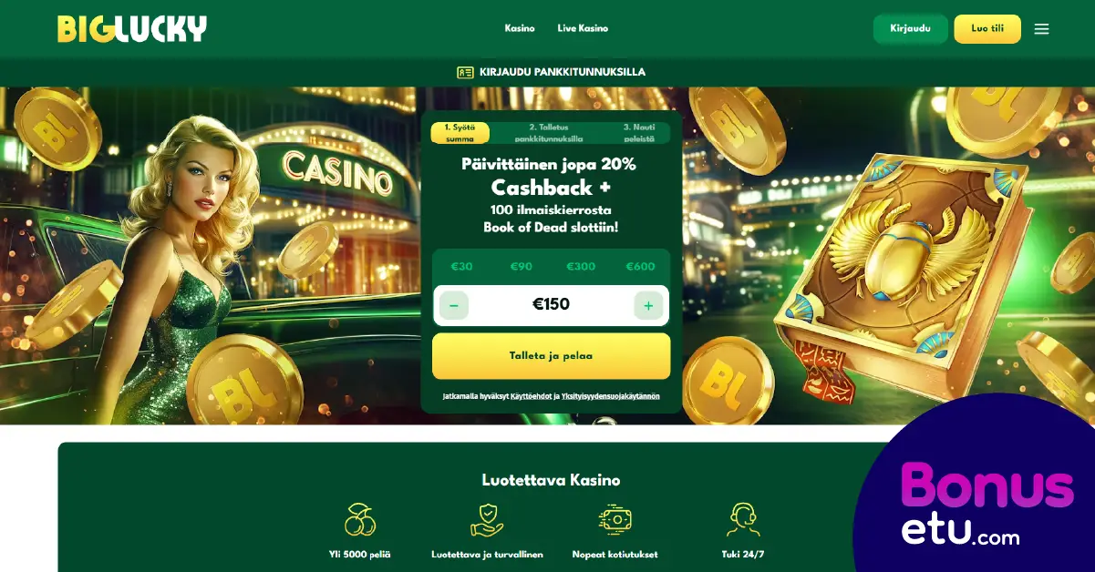 big lucky casino etusivu ja kirjautuminen