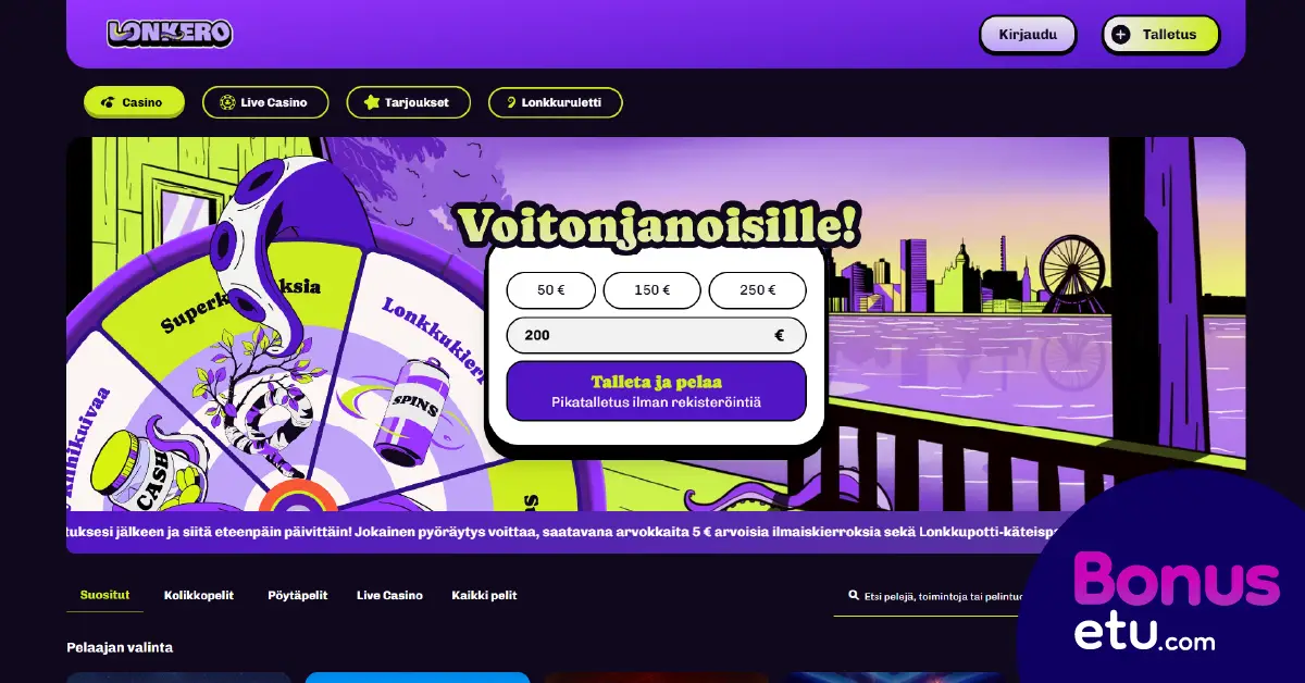 lonkero casino arvostelu etusivu