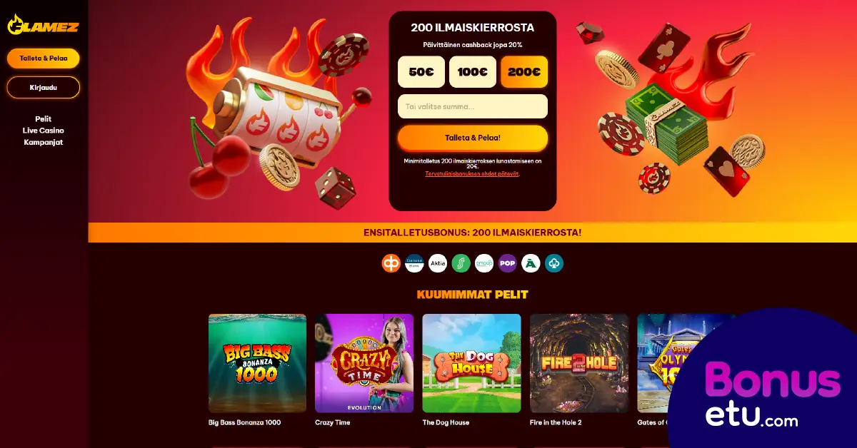 flamez casino arvostelu etusivu