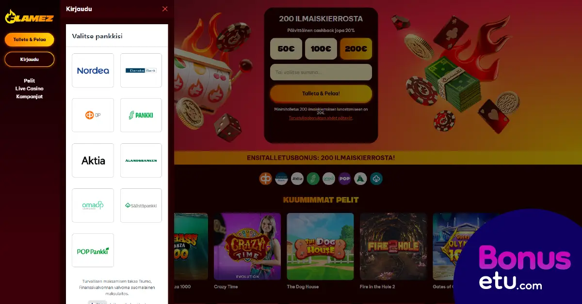 flamez casino ilman rekisteröitymistä