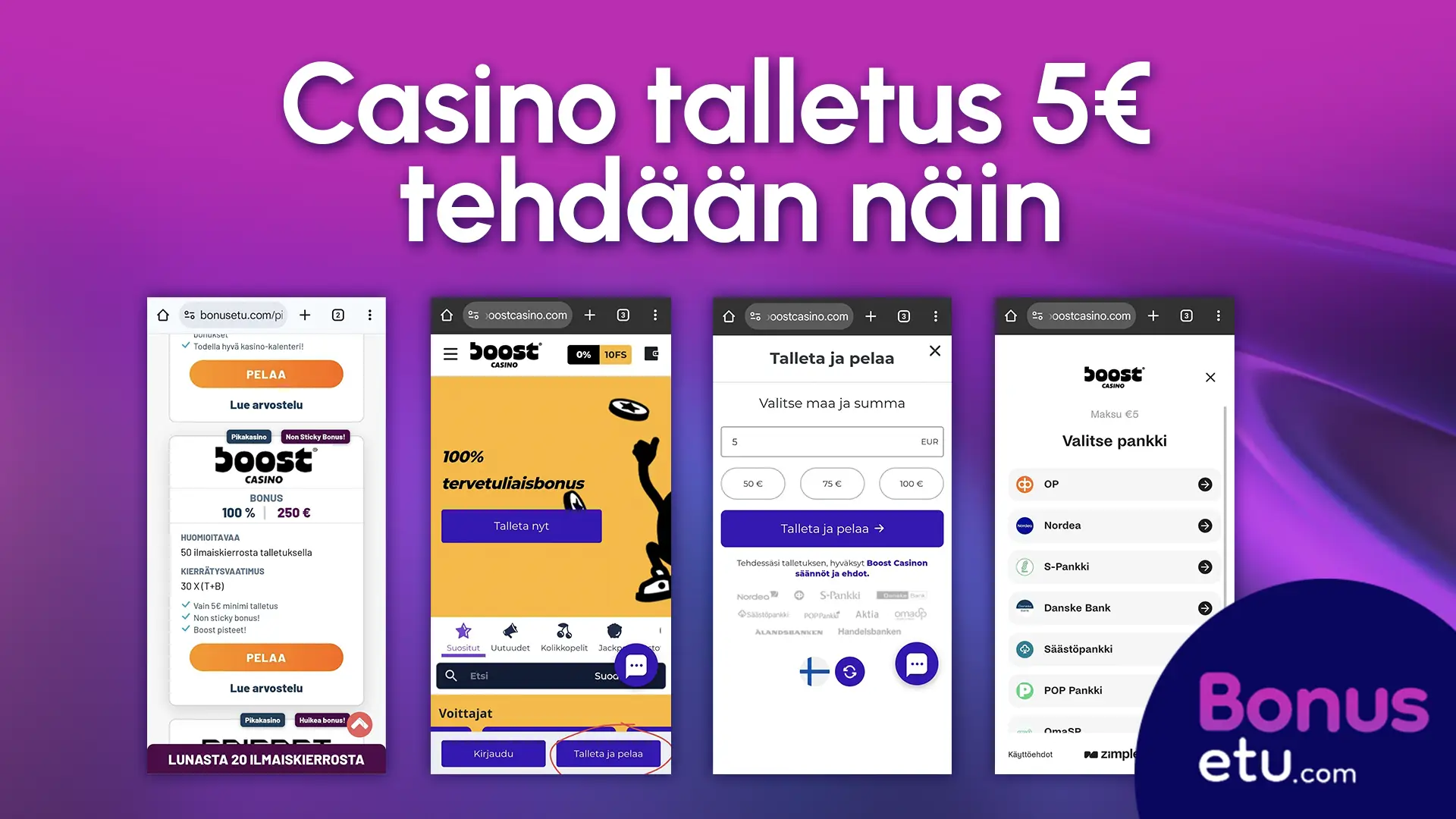 näin teet 5 euron talletuksen casinolle