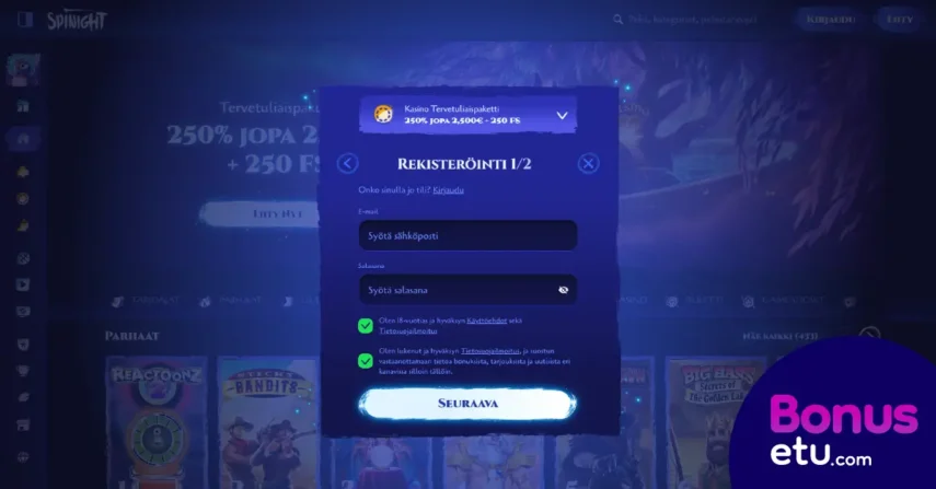 spinight casino rekisteroityminen