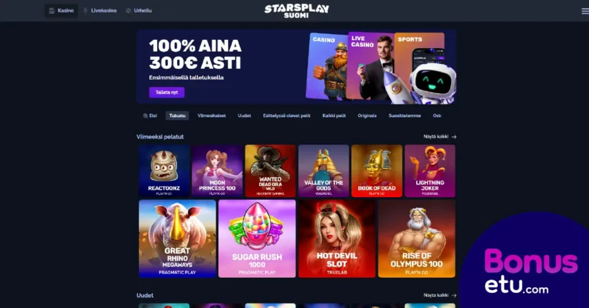 starsplaysuomi casino pelivalikoima